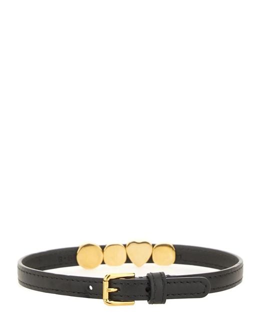 Dolce & Gabbana Black Leather Choker Necklace
