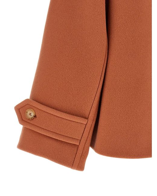 Chloé Brown Chloé Double-Breasted Coat