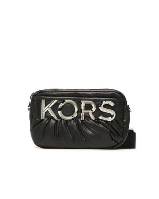 Michael Kors Black Leonie Logo Plaque Crossbody Bag