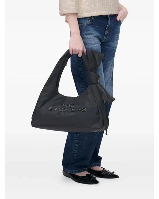 Marc Jacobs Black Nylon Sack Bag With Bow Design