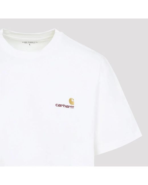 Carhartt White American Script Cotton T-Shirt for men