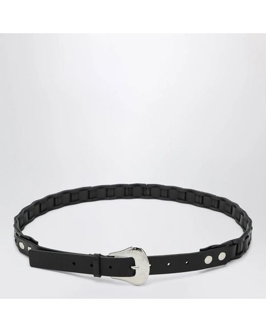 NAMACHEKO Black Leather Belt for men