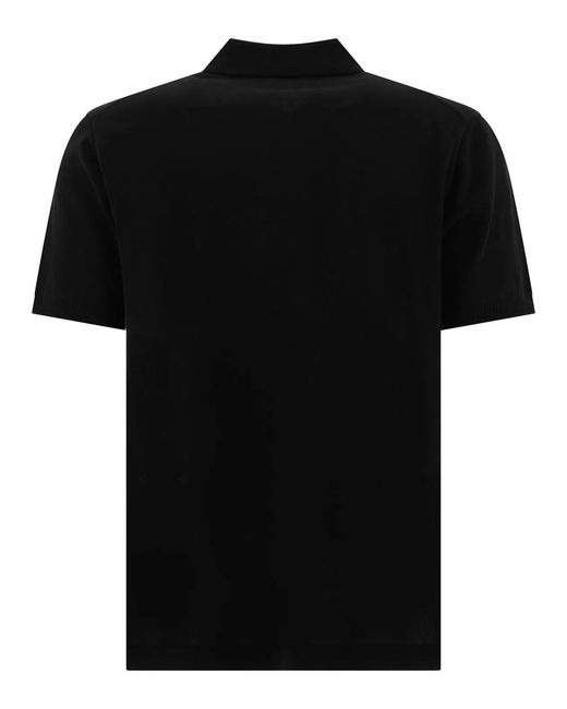 Beams Plus Black "12G" Polo Shirt With Buttons for men