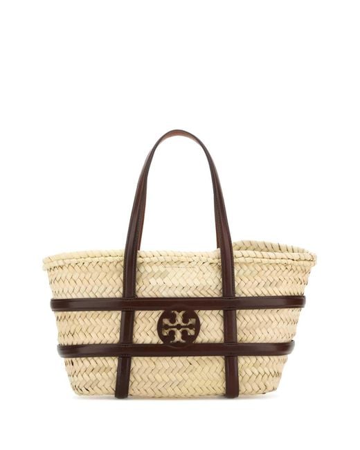 Tory Burch Metallic Ella Straw Small Basket