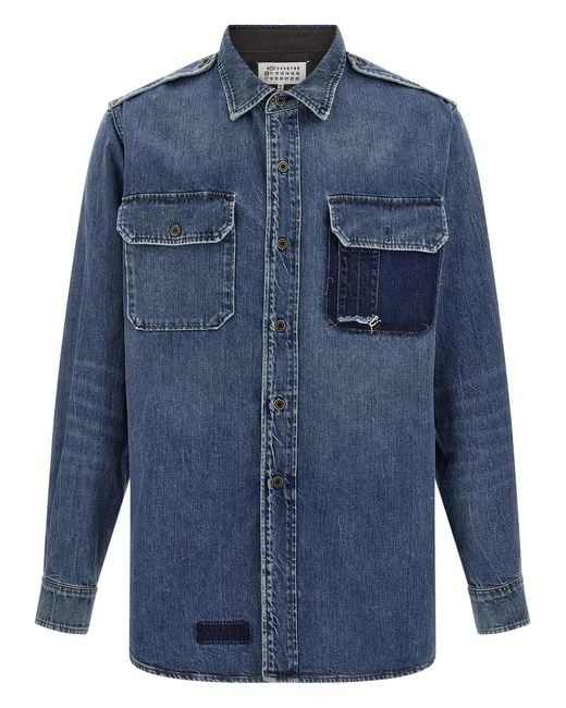 Maison Margiela Blue Denim Shirt for men