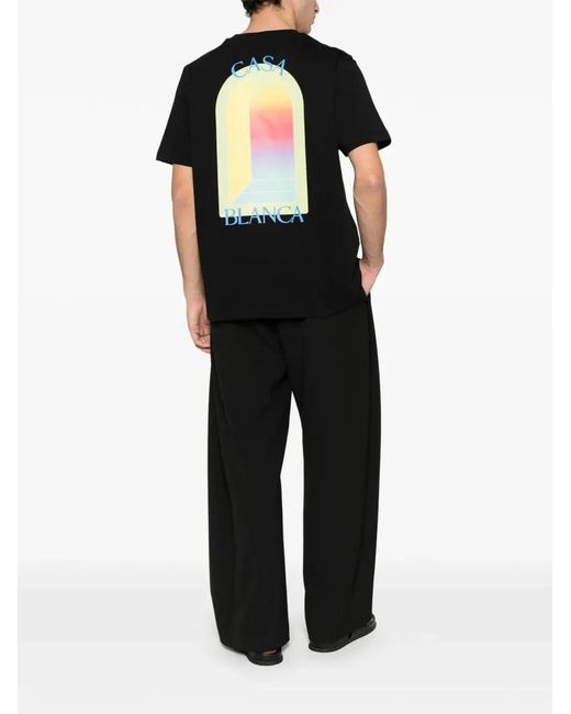 Casablanca Black L'Arche Cotton T-Shirt for men