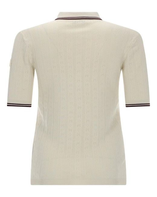 Moncler Natural Knit Cotton Polo Shirt
