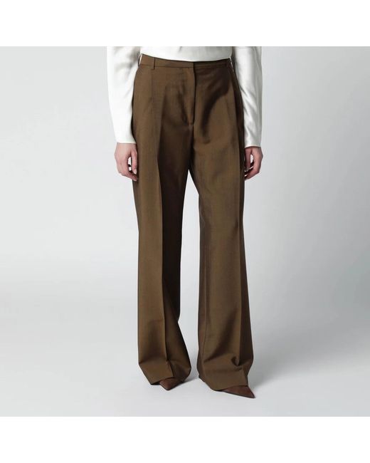 Rohe Brown Light Wool-Blend Trousers