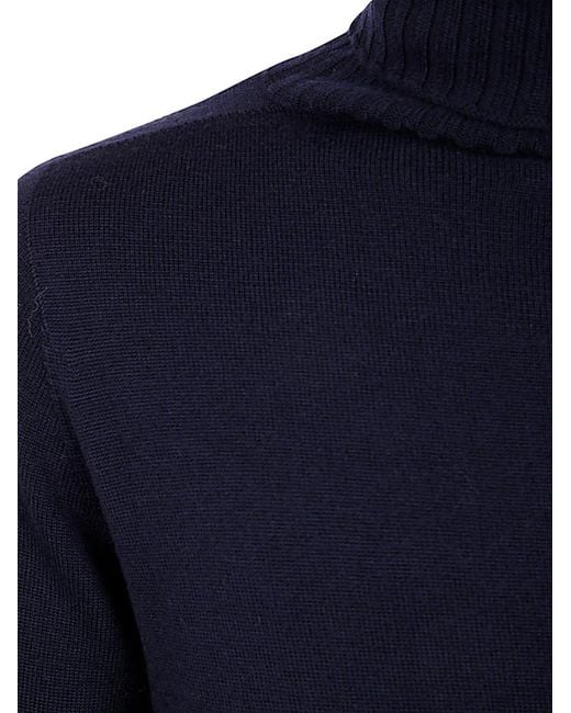 MD75 Blue Turtle Neck Merinos Sweater for men