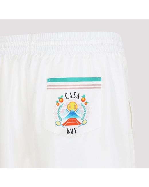 Casablanca White Drawstring Shorts for men