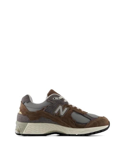 New Balance Brown Suede Mesh Sneakers