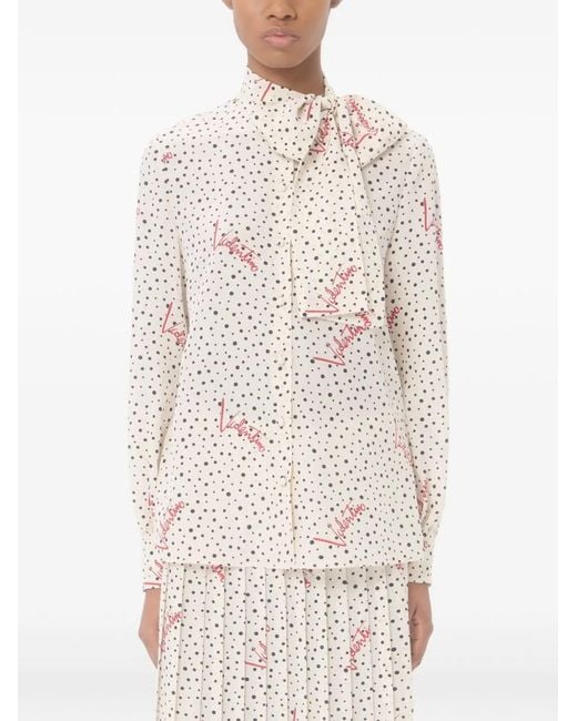 Valentino Natural Printed Silk Shirt