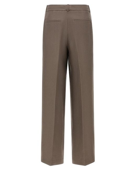 Peserico Brown Linen Trousers