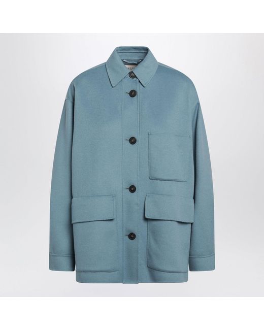 Weekend by Maxmara Blue Wool Shirt Jacket