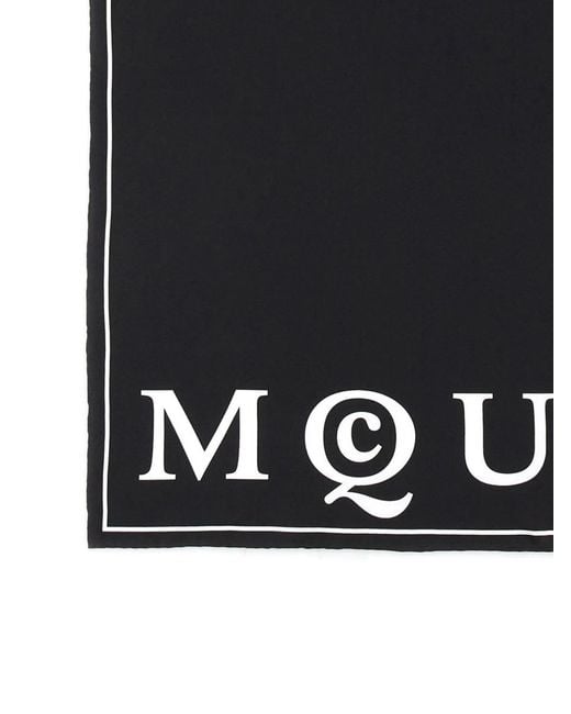 McQueen Black Silk Scarf