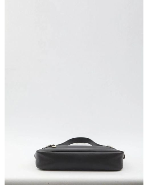 Gucci Black Leather Medium Gg Emblem Shoulder Bag