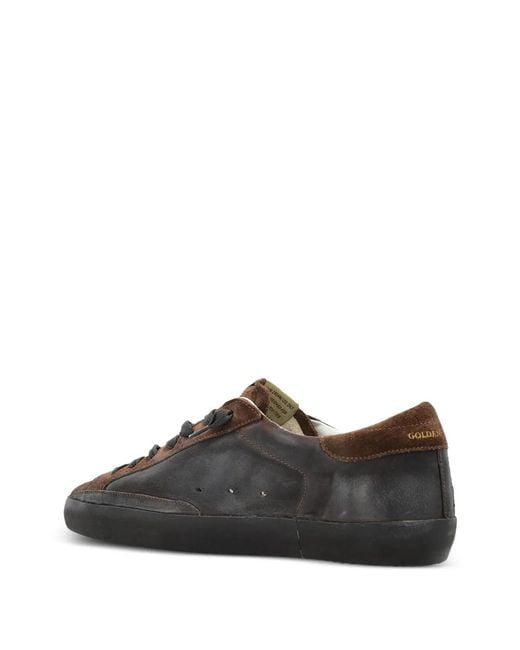 Golden Goose Deluxe Brand Black Super-Star Panelled Leather Sneakers for men