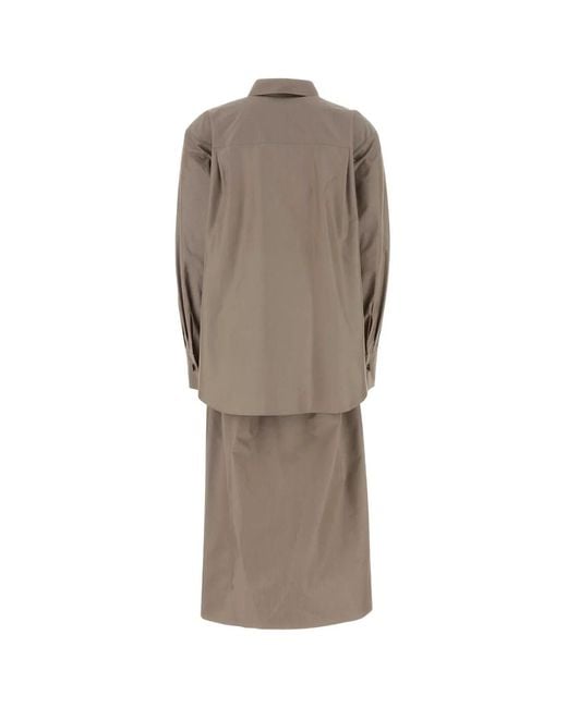 Fendi Brown Striped Dress Open Back