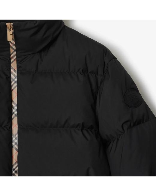 Burberry Black Puffer Jacket With Packable Hood for men