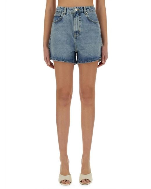 Moschino Blue Solid Shorts