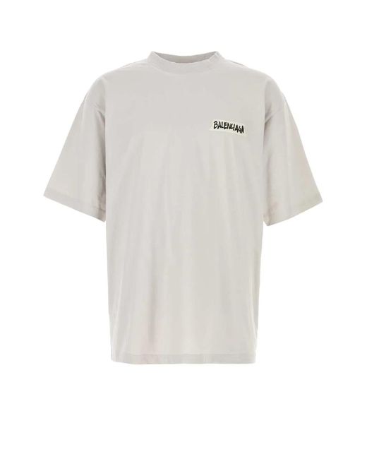 Balenciaga White Medium Fit T-Shirt for men