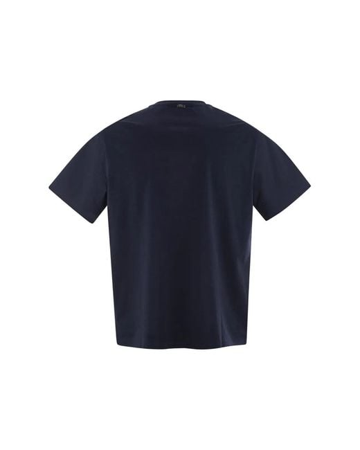 Herno Blue Stretch Cotton T-Shirt for men