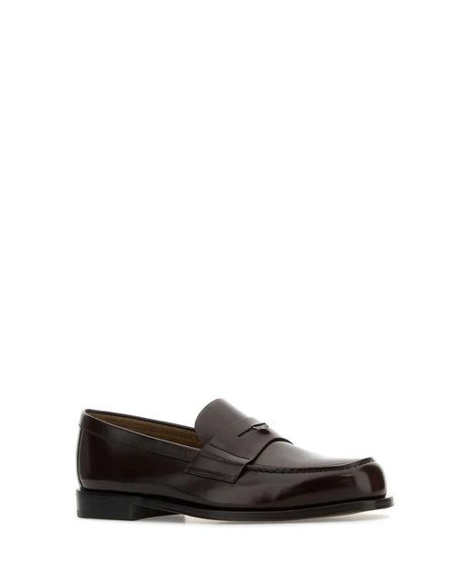 Prada Black Chocolate Leather Loafers for men