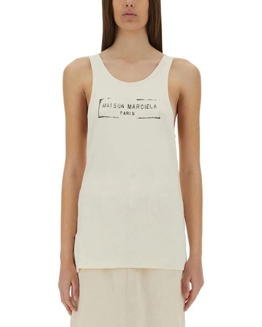 Maison Margiela White Viscose Cotton Tops