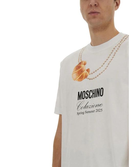 Moschino Gray "Breakfast" T-Shirt for men