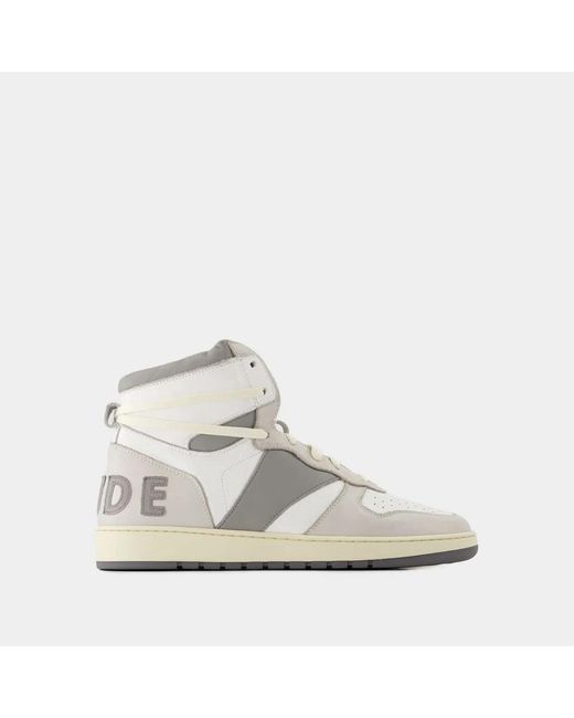 Rhude White Rhecess Hi Sneakers for men
