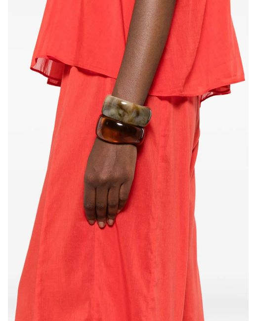 Forte_forte Red Voile Cotton And Silk Trousers