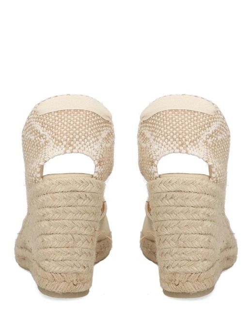 Castaner Natural Castañer Cotton Leather Heel