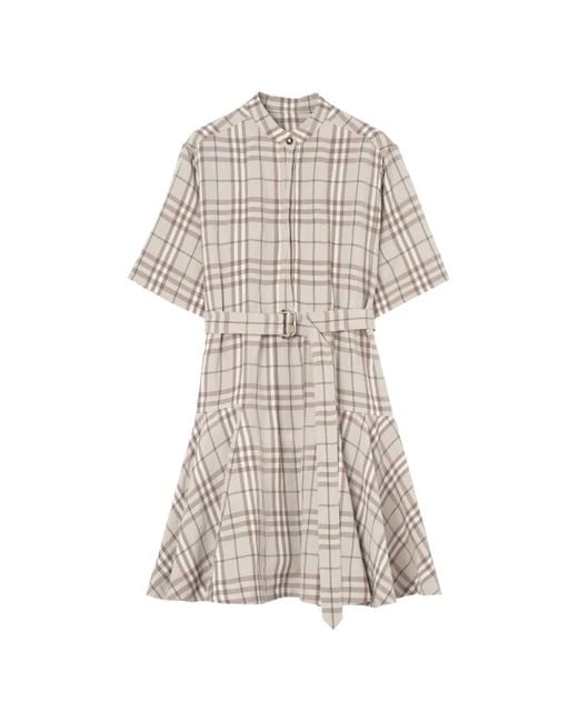 Burberry Natural Linen Blend Short Dress