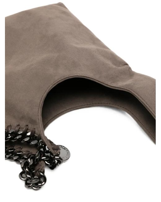 Stella McCartney Black Dark Taupe Falabella Wristlet Bag