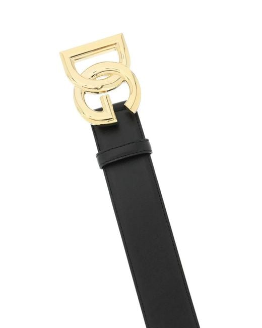 Dolce & Gabbana Black Dolce & Gabbana Dg Buckle Leather Belt