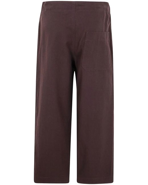 Y's Yohji Yamamoto Purple Straight String Twill Trousers