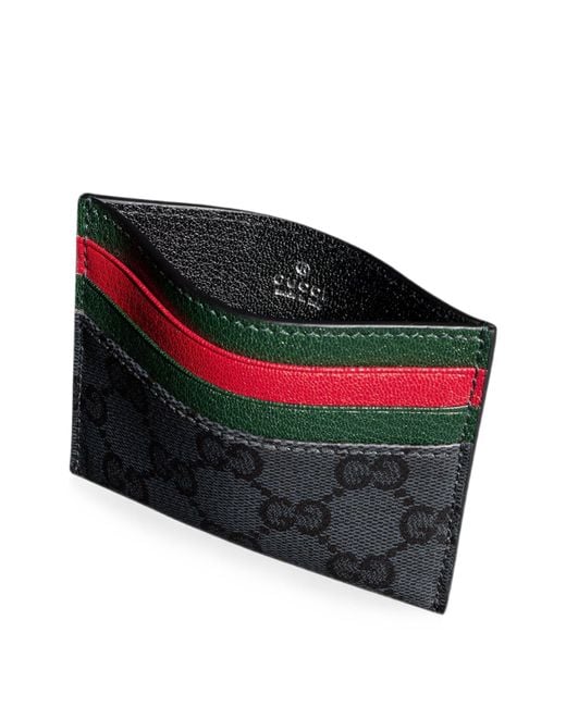 Gucci Red Card Case With Web Card Slots for men