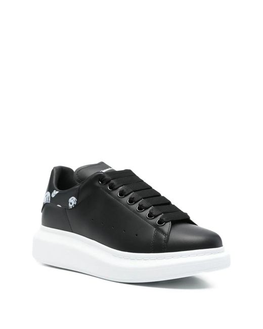 McQueen Black Calfskin Sneakers