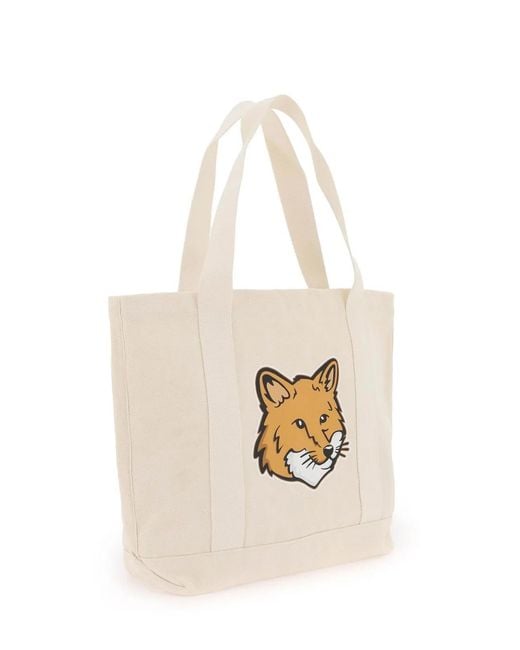 Maison Kitsuné White Maison Kitsuné Fox Head Print Bag
