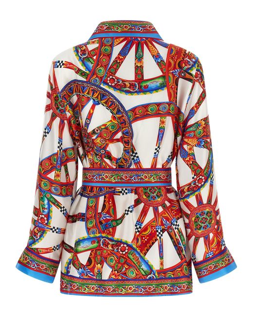 Dolce & Gabbana Red Silk Blouse