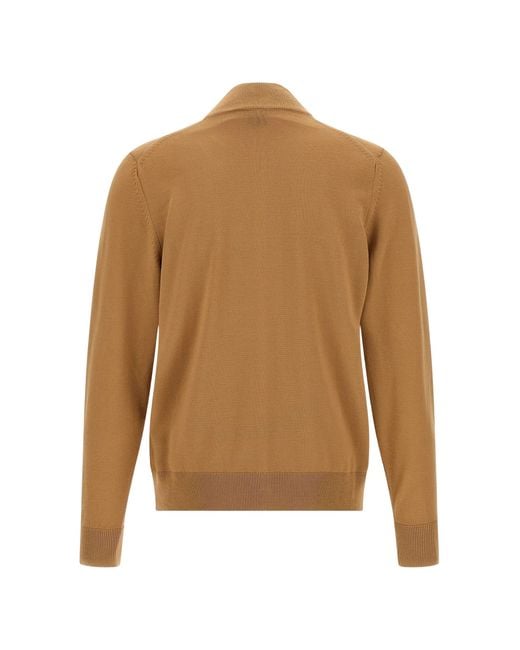 Boss Brown Virgin Wool Jacket for men