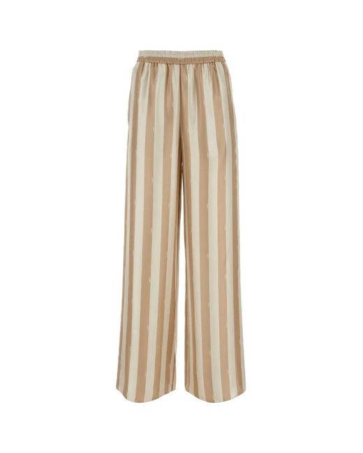 Fendi Natural Silk Palazzo Pant