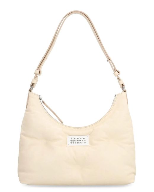 Maison Margiela Natural Glam Slam Leather Hobo-Bag