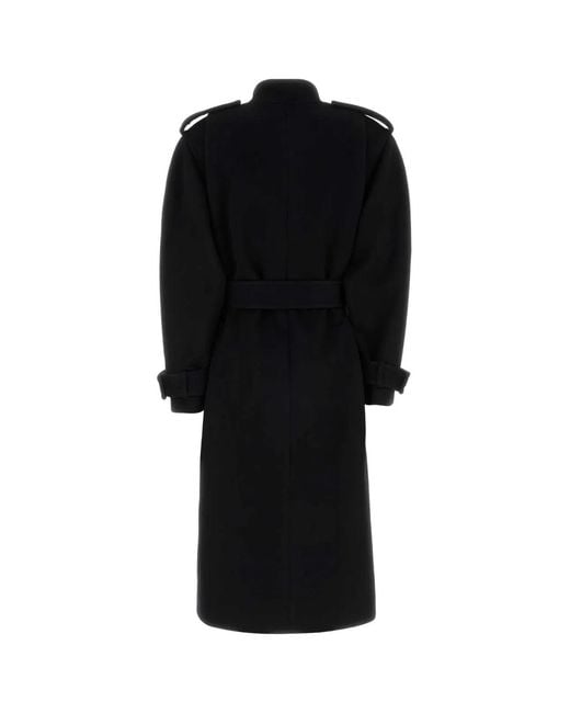Chloé Black Mock Collar Trench Coat