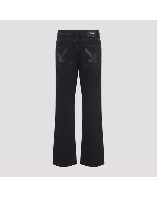 Off-White c/o Virgil Abloh Blue Stone Raw Half Arrow Slim Relax Jeans for men
