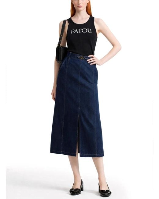 Patou Black Logo Print Tank Top