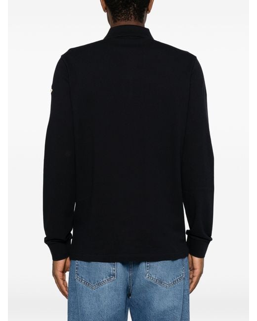 Moncler Blue Long Sleeve Polo Shirt for men
