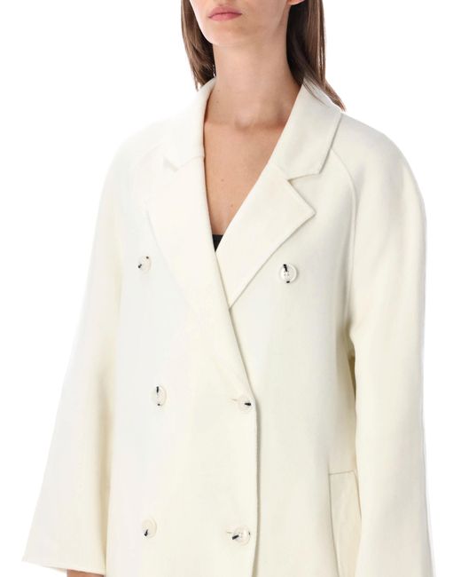 Loulou de Saison White Irvin Wool Cashmere Coat