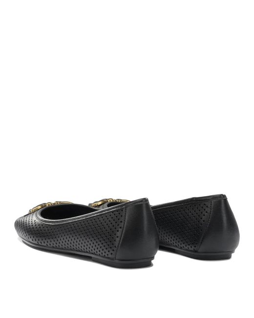 Pinko Black Leather Ballerinas