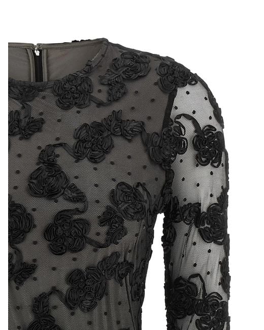 ROTATE BIRGER CHRISTENSEN Black Rotate Birger Christensen 'Flower Mesh' Dress